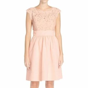 Eliza J Floral Lace Peachy Pink Mimosa Dress‎ Size 12